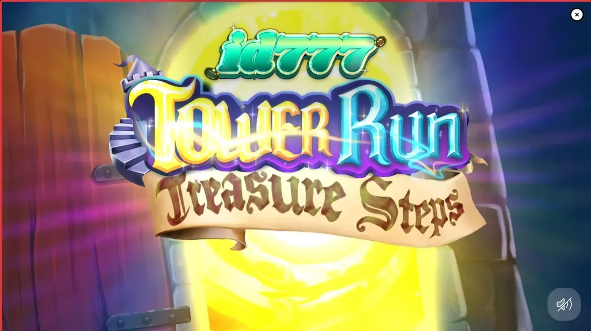 Pemandangan antarmuka permainan seluler Tower Run Treasure Steps yang menampilkan Bob memanjat menara.